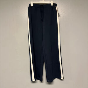 NWT Women's Target Airy Sleek Wide Leg Pants M Navy Cream high waisted